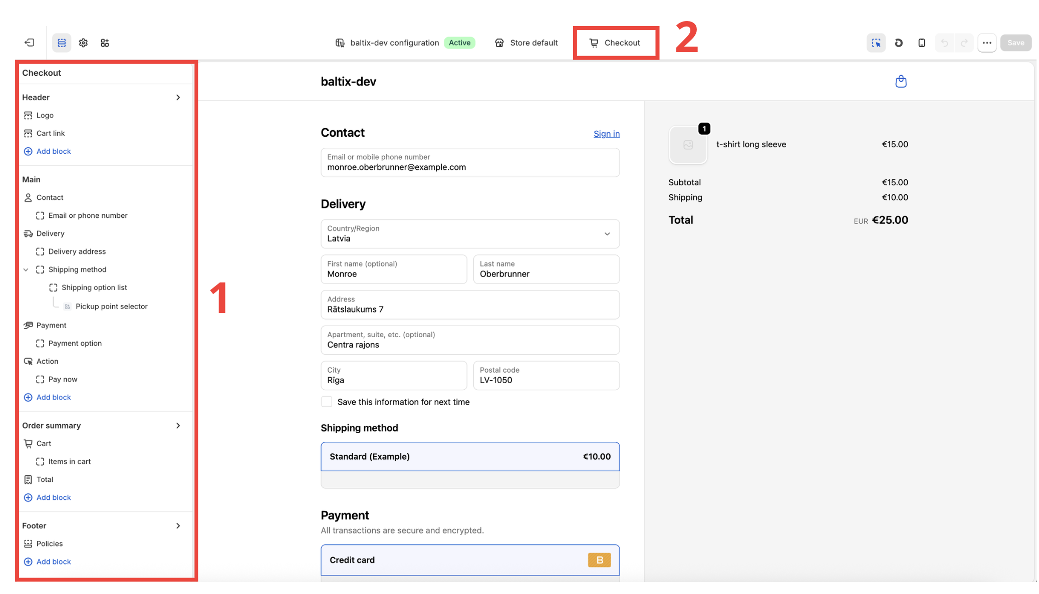 Shopify theme editor