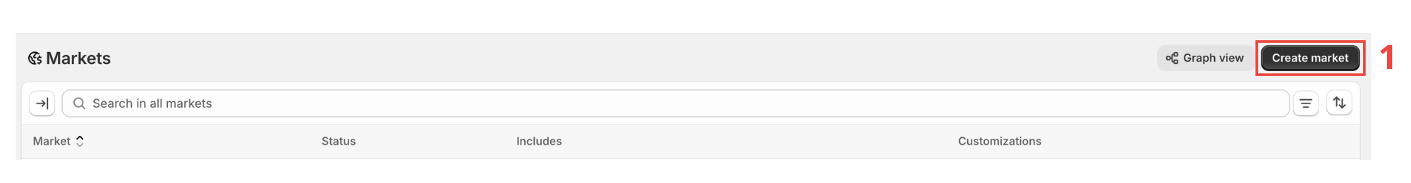 Create Market button