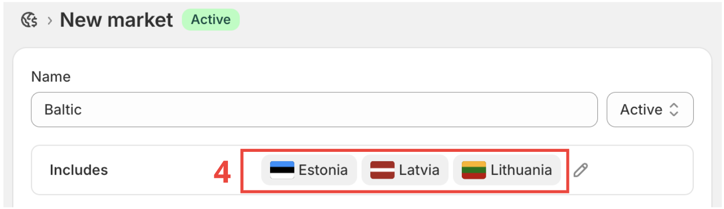 Market selected countries