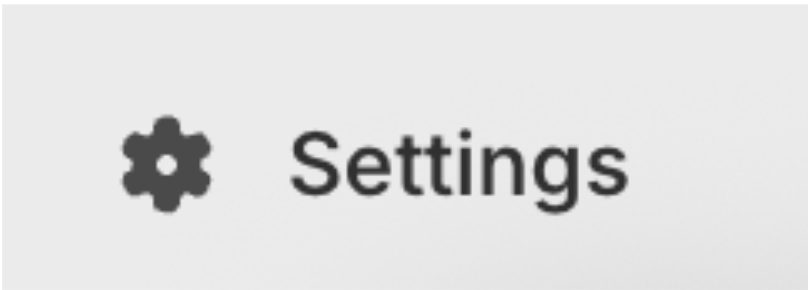 Shopify settings menu
