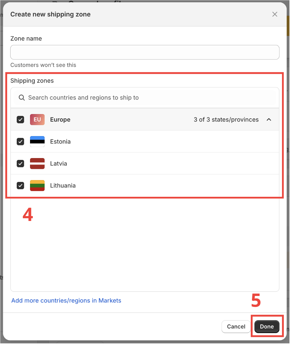 Settings menu