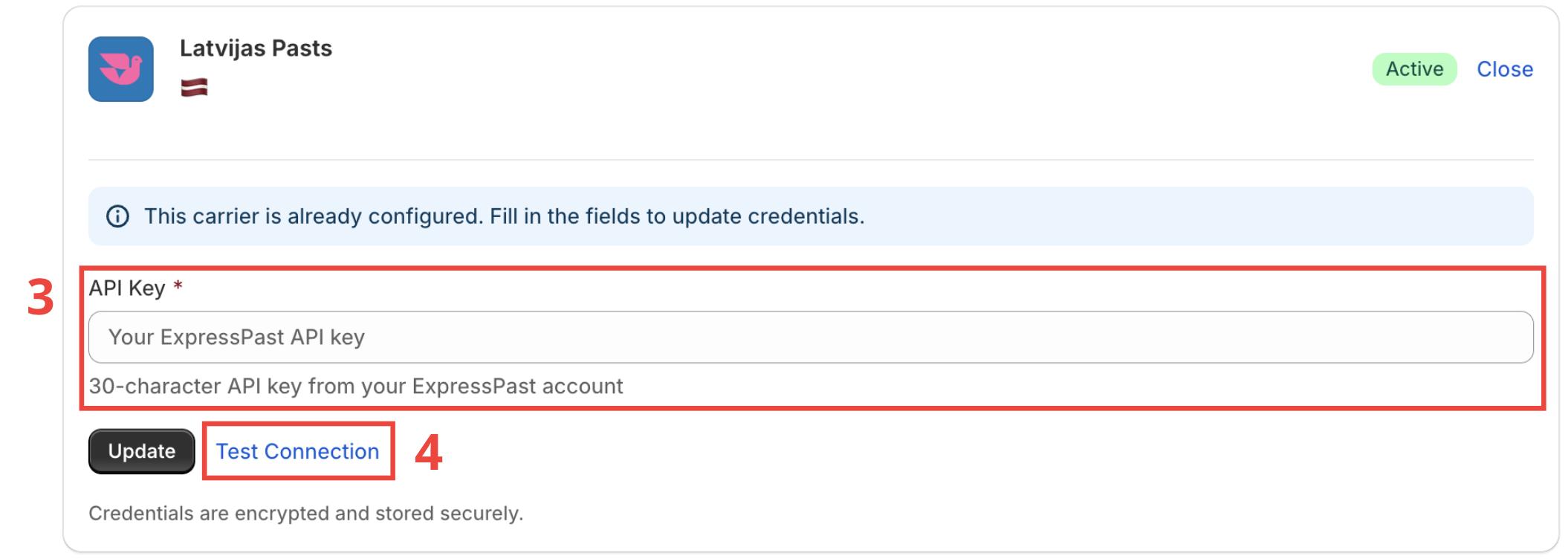 Settings menu